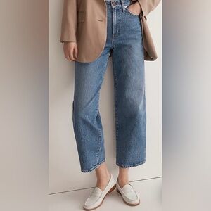 Madewell Women's Blue The Perfect Vintage Wide-Leg Crop Jeans Size 25